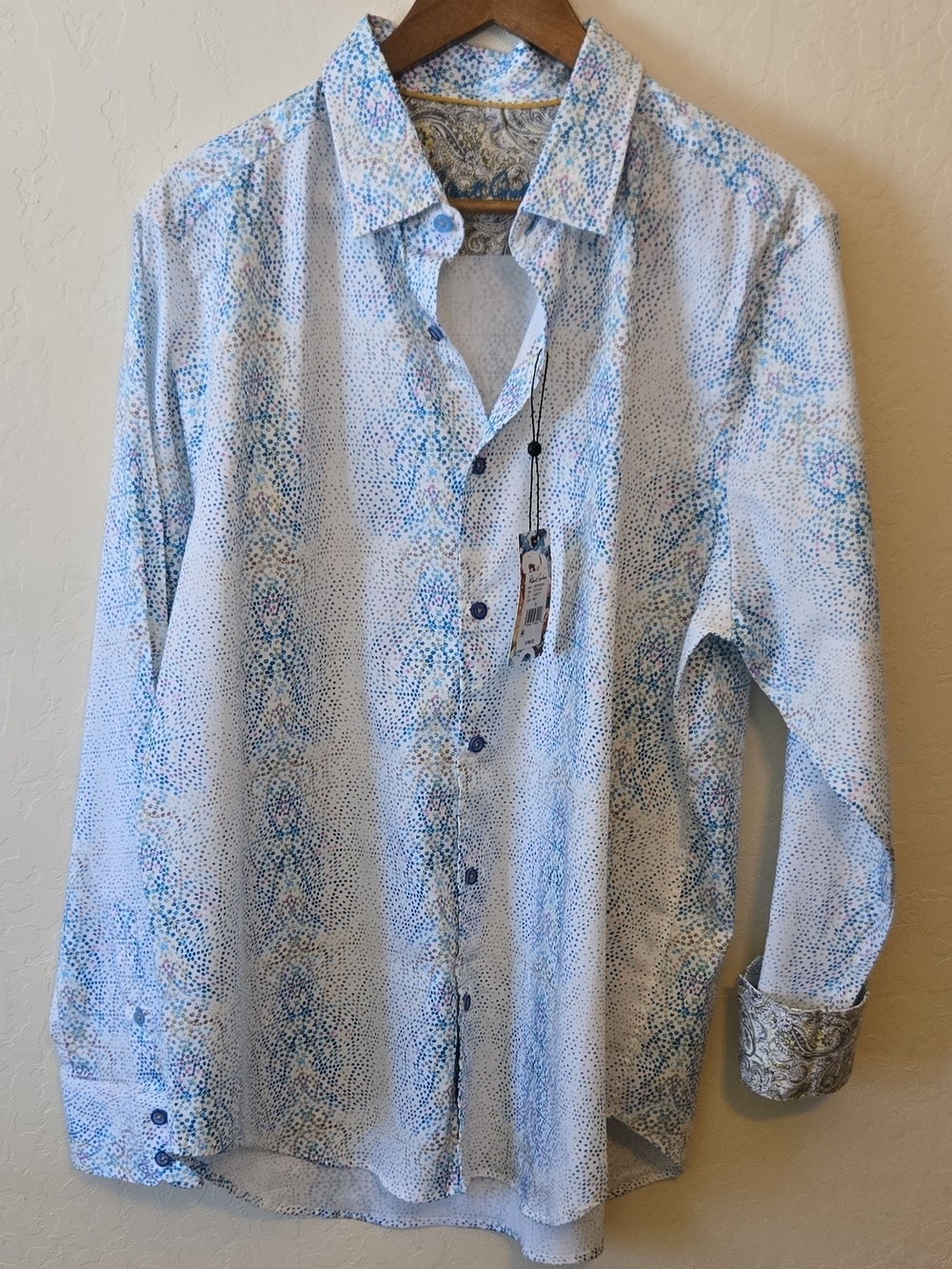 Robert Graham Light Blue Multi-Dot Print Button-Up Shirt